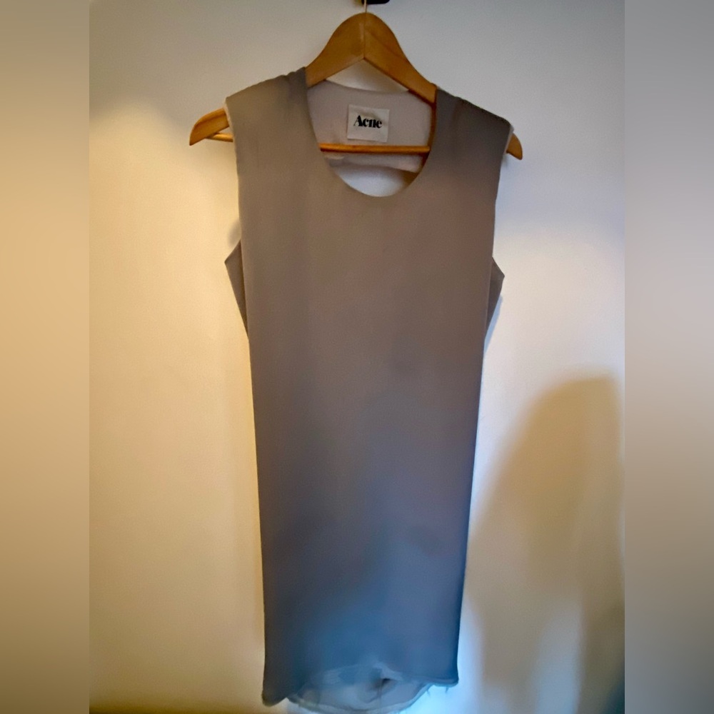 Acne Minimal Sleeveless Midi Dress in Gray